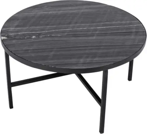 Couchtisch Marmor D 72 * H 41, Schwarz aus Eisen – Ansicht 2 – Ansicht 2