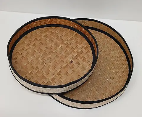 Tablett.Set Geflecht 2 tlg, Natur aus Holz