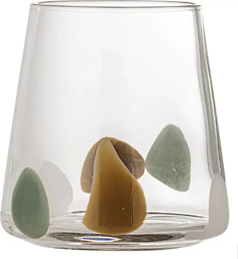 Trinkglas Gilor, Transparent, Grün, Braun aus Glas