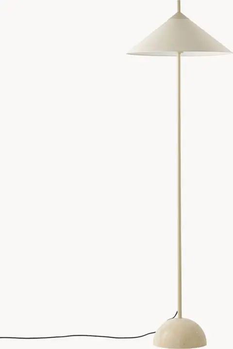 Stehlampe mit Marmorfuß Beige
