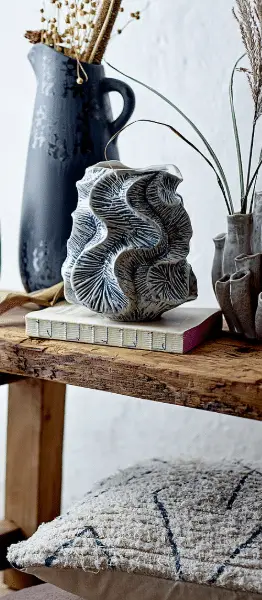 Vase Guxi, Blau aus Steingut – Ansicht 2 – Ansicht 2