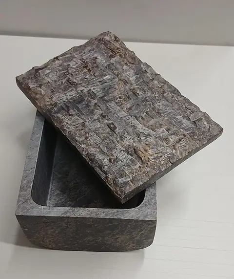 Aufbewahrungsbox Marmor Nubia, Grau aus Speckstein