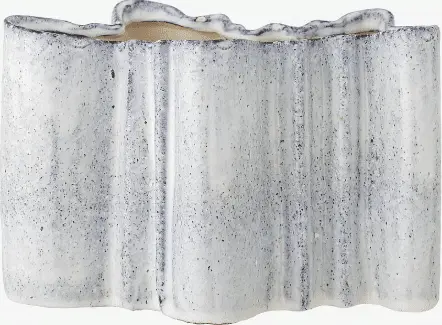 Vase Lindae, Weiß, Blau aus Steingut – Ansicht 2 – Ansicht 2