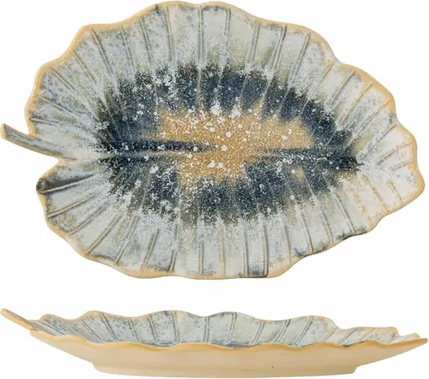 Serviertablett Doren, Blau aus Steingut