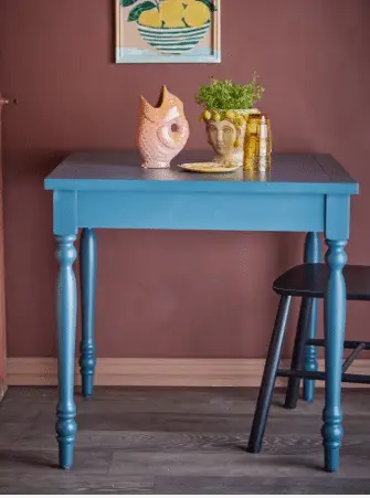 Esstisch Retro 80 * 80 * 75, Blau aus Kieferholz – Ansicht 2 – Ansicht 2