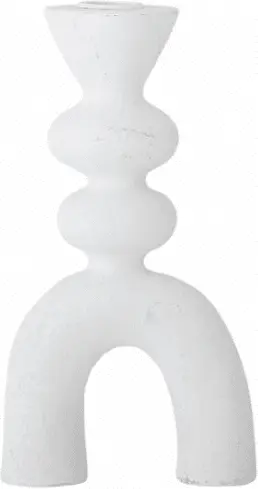 Kerzenhalter Syra, Weiß aus Polyresin