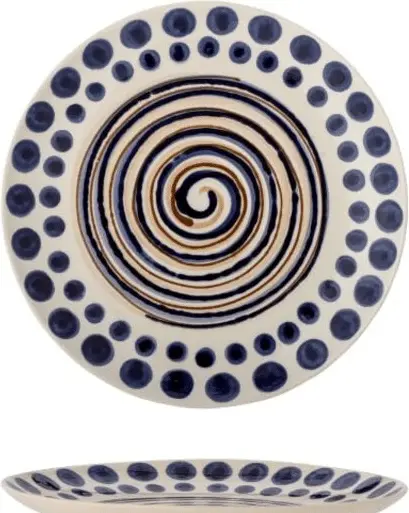 Teller Shana aus Steingut Farbe; Blau