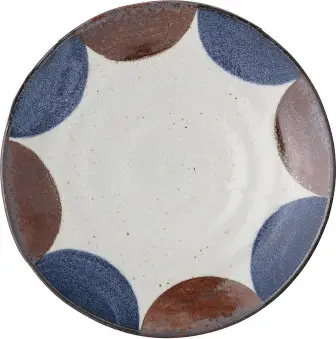 Teller Came D 16, Blau, Braun, Weiß aus Porzellan