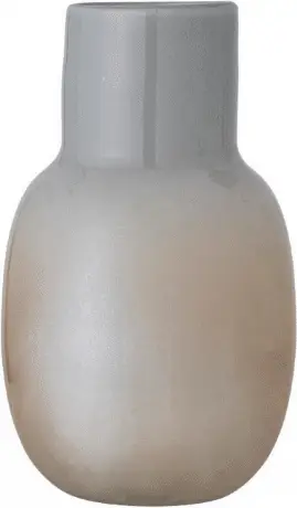 Vase Mewan, Grau, Orange aus Glas