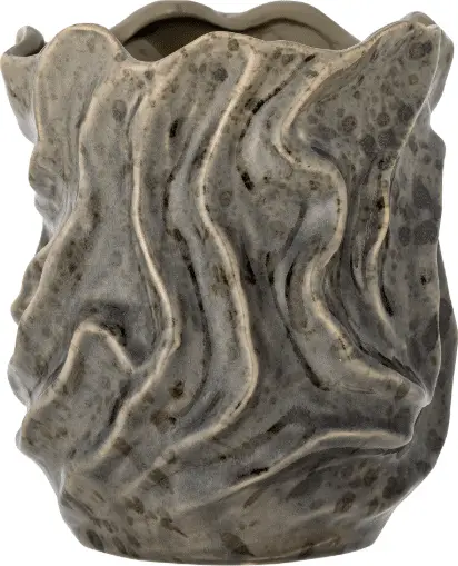 Vase Soumia, Grau aus Steinzeug