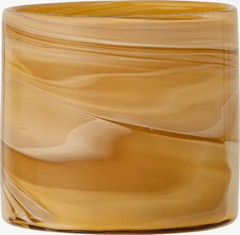 Teelichthalter Sylas, Orange aus Glas