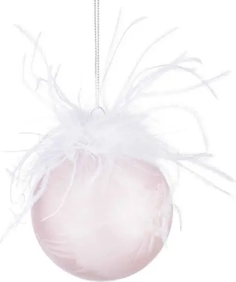 Weihnachtskugel PINK Plume 1 Stk. D8 aus Glas