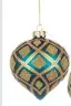 Ornament Blau Gold 1 Stk. aus Glas