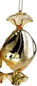 Glasanhänger Candy Kugel 3, Gold aus Glas