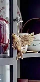 Weihnachtsornament Vogel 1, Gold aus Harz – Ansicht 2 – Ansicht 2