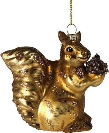 Weihnachtsanhänger EICHHÖRNCHEN, Braun aus Glas
