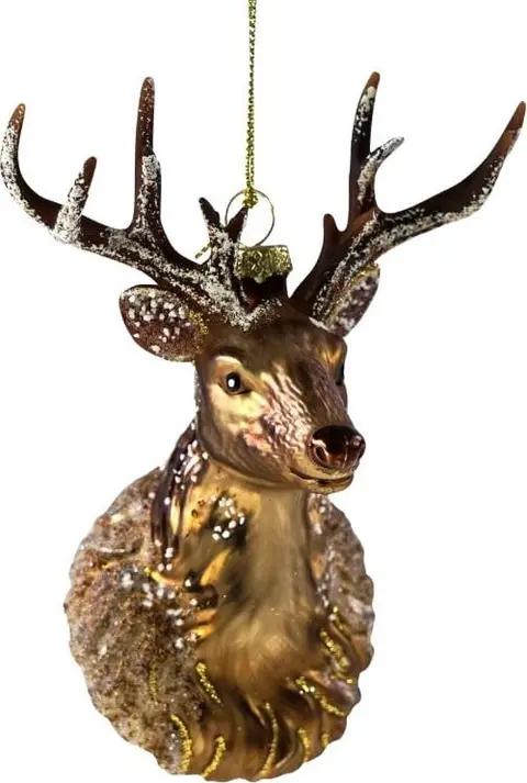 Glasanhänger HIRSCH braun aus Glas