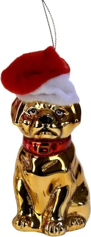 Glasanhänger HUND Gold aus Glas