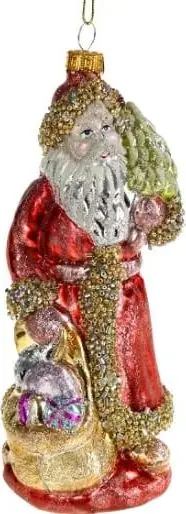 Glas – Weihnachtsbaumanhänger m. Tanne, Rot aus Glas