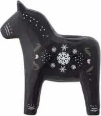 Kerzenhalter Pferd Schwarz aus Polyresin