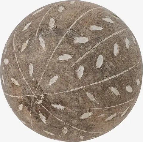 Kugel Isphan Groß D10, Braun, Weiß aus Holz