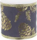 Weihnachtsband BARNY 1 Stk. Schwarz-Gold 2,7m aus Polyester