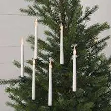 LED – Kerzenkette, 25 er Set, Weiß aus Kunststoff