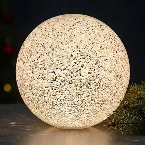 Leuchtkugel Astra, 14 cm, transparent, gold aus Glas