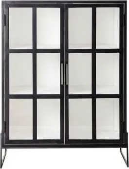 Vitrine OPAL schwarz 90x40x107 aus Eicheholz