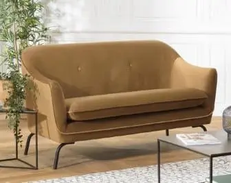 POMAX Sofa Ocker 149 x 84 x 76 aus Samt