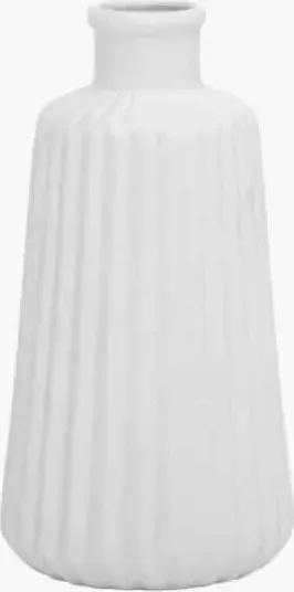 Vase ESKIMO mit Rillenrelief, Weiß aus Porzellan