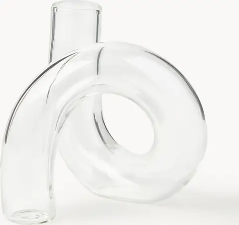 Handgefertigte VASE ZADA, Transparent aus Glas