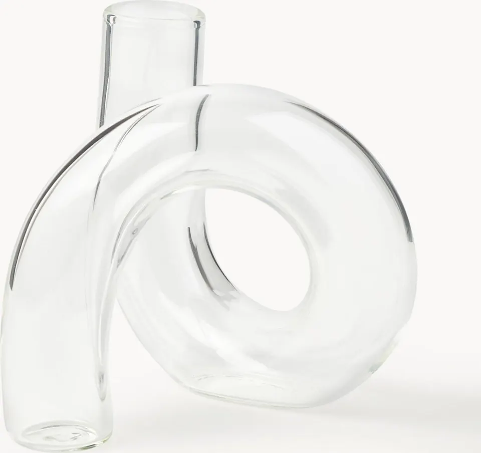 Handgefertigte VASE ZADA, Transparent aus Glas