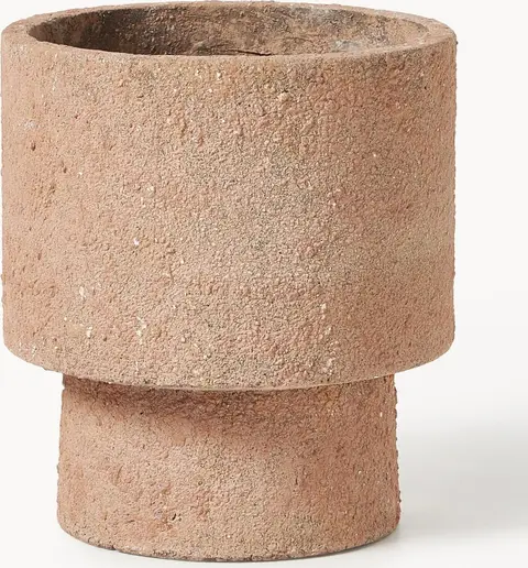 Übertopf Patmos, H 29 cm, hellbraun aus Beton
