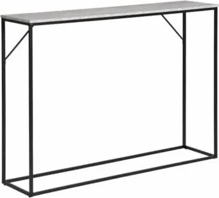 Konsole VITA 110x26x80, Schwarz, Natur aus Stahl, Steinplatte, Melaminfolie – Ansicht 2 – Ansicht 2