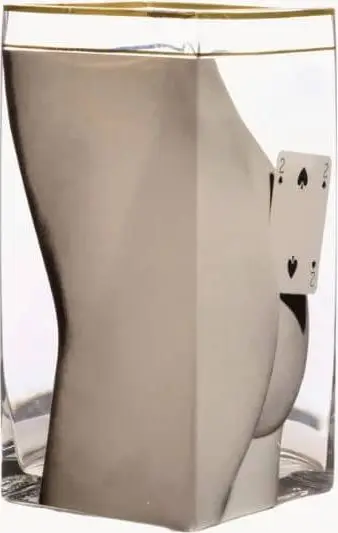 Vase of Spades, Gold, Transparent aus Glas