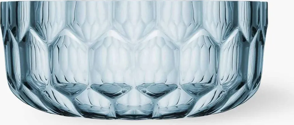 Salatschüssel Jellies mit Strukturmuster, blau transparent aus Kunststoff