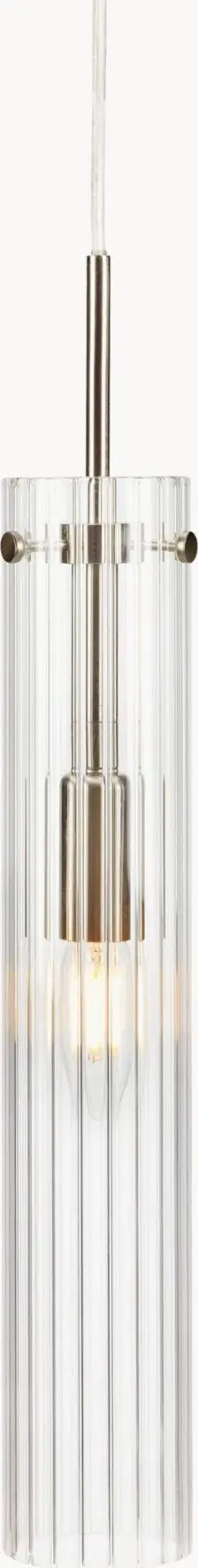 Kleine Glas-Pendelleuchte Tubo, transparent aus Glas