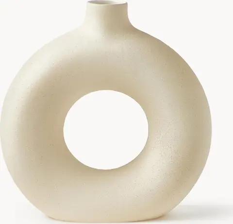 Design-Vase Livo, H 31 cm, Sand aus Keramik