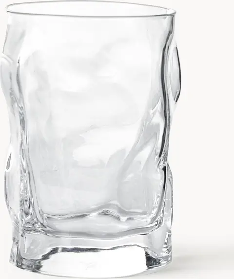 Trinkgläser Sorgente in organischer Form, 6 Stück, transparent aus Glas