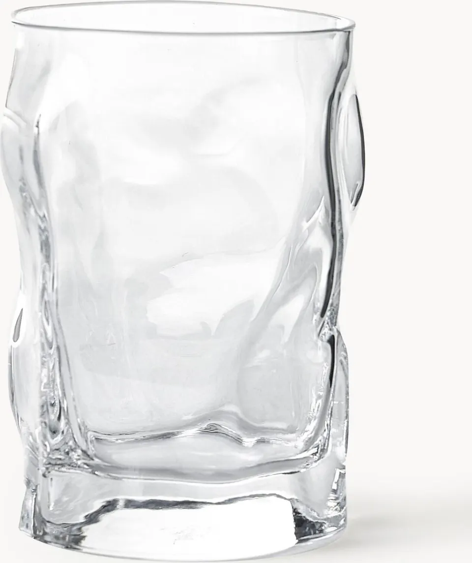 Trinkgläser Sorgente in organischer Form, 6 Stück, transparent aus Glas