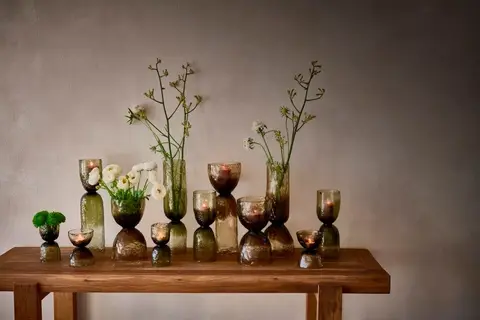Windlicht Diabolo, grün. transparent aus Glas – Ansicht 2 – Ansicht 2