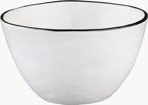 Schalen Pure, 4er-Set, schwarz, weiß aus Porzellan