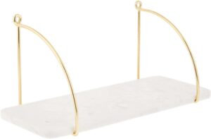 Marmor-Wandregal in modernem Design, B40xH18cm, ideal für stilvolle Wohnräume und als dekorative Ablagefläche.