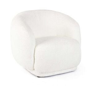 Sessel Tecla in Weiß, moderner und bequemer Sitzmöbel für Ihr Zuhause, ideal für das Wohnzimmer oder das Home Office.