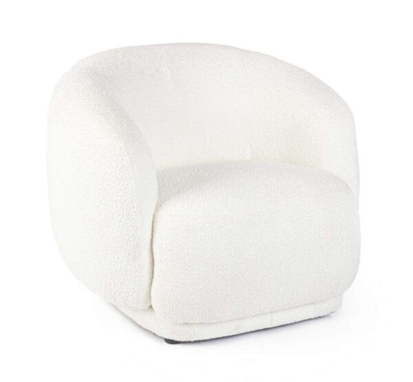Sessel Tecla in Weiß, moderner und bequemer Sitzmöbel für Ihr Zuhause, ideal für das Wohnzimmer oder das Home Office.