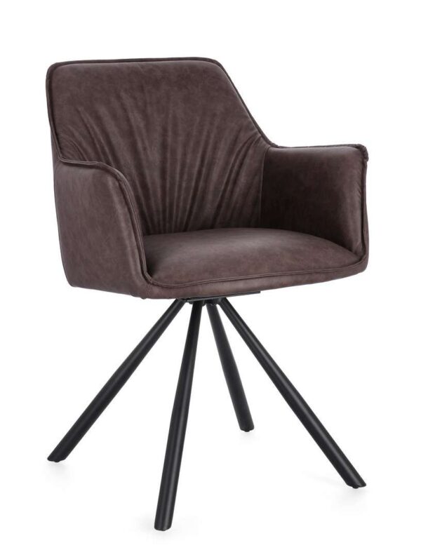 Drehstuhl M-Arm Breval in dunkelbraunem Design für ergonomisches Sitzen und modernen Büroeinrichtungen.