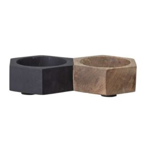 Salt und Pfeffer Set aus Mangoholz mit zwei Gewürzstreuern in natürlichem Design