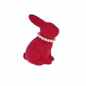 Hase in Pink mit schönem Perlenkette als Dekoration für Kinderzimmer
