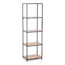 Regal Oslo in Schwarz und Braun mit einer Höhe von 170 cm, modernes Design für Wohn- und Esszimmer.